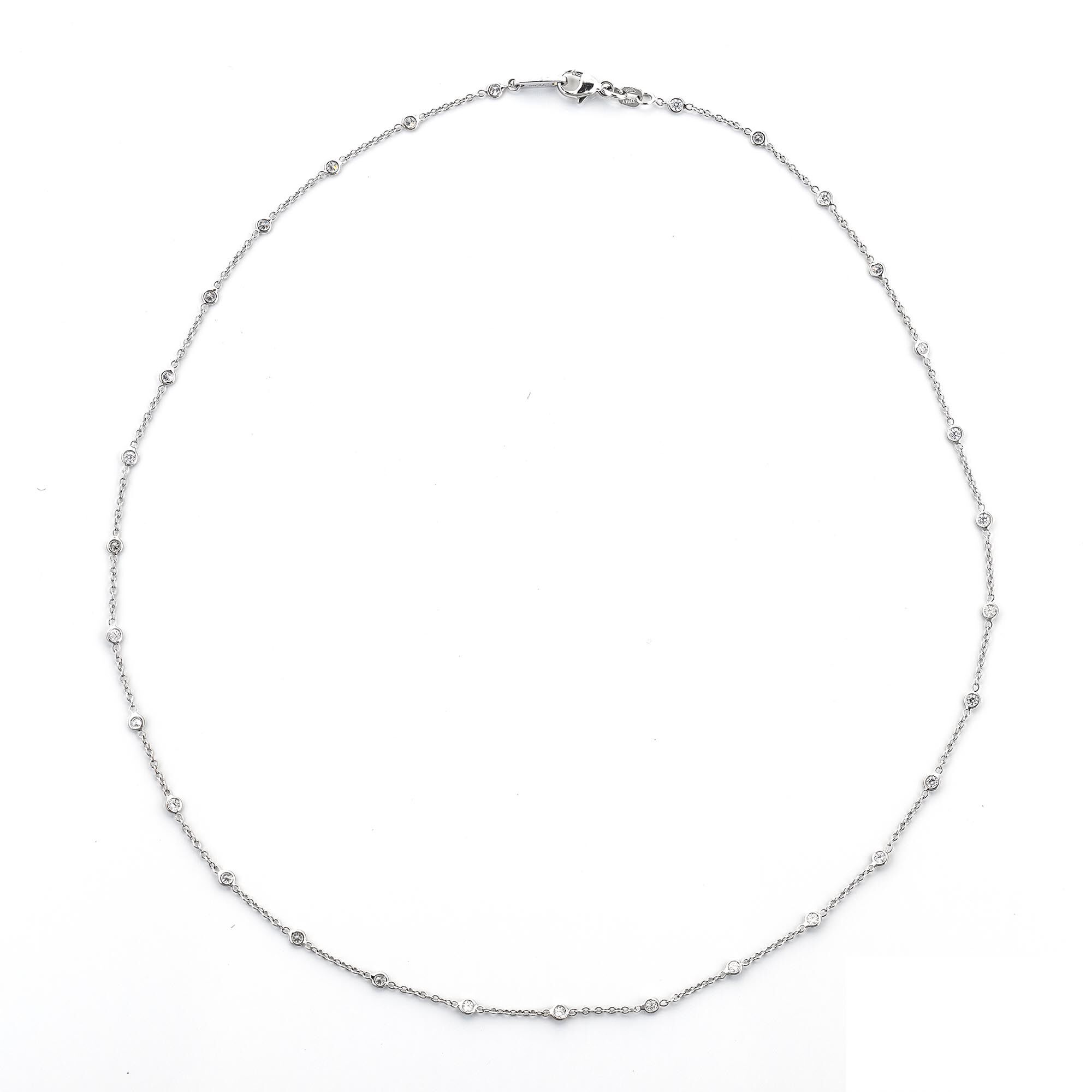 Platinum diamond station necklace sale