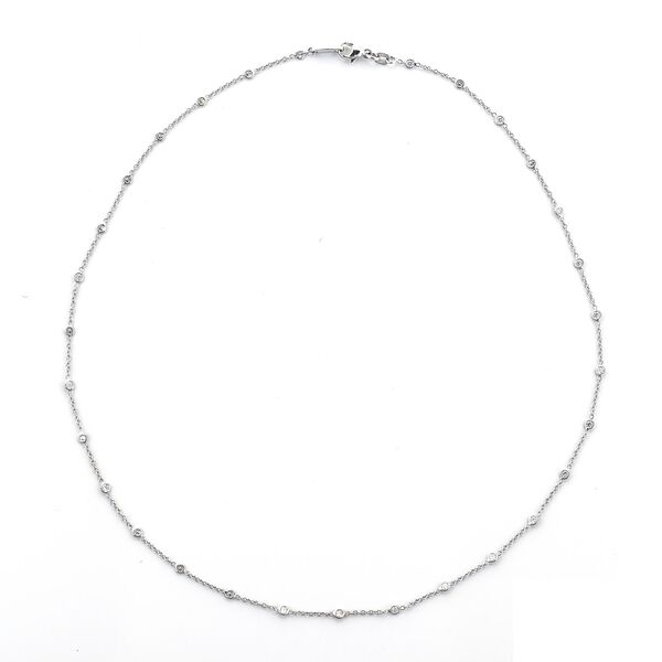 Platinum and Diamond Station Necklace