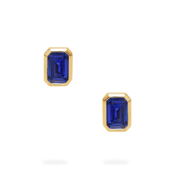 Yellow Gold Sapphire Stud Earrings