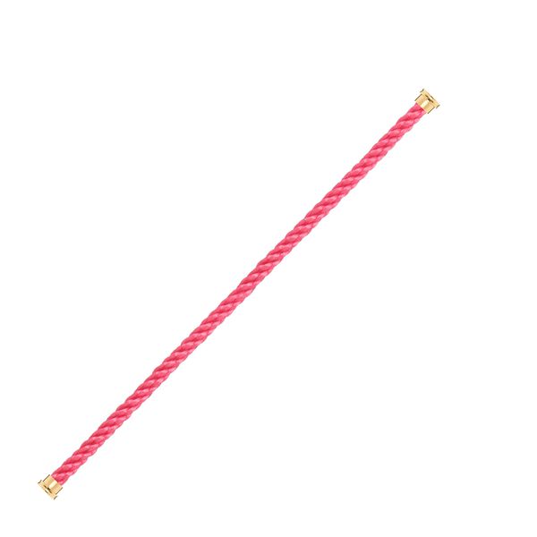 Yellow Gold Plated Stainless Steel Large Pink Cable