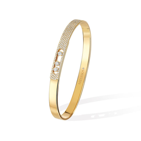 Move Noa Small Yellow Gold and Diamond Pav&eacute; Bangle