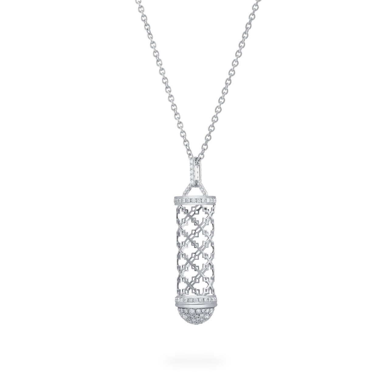 Pendentif porteur de message en diamant, or blanc image number 3