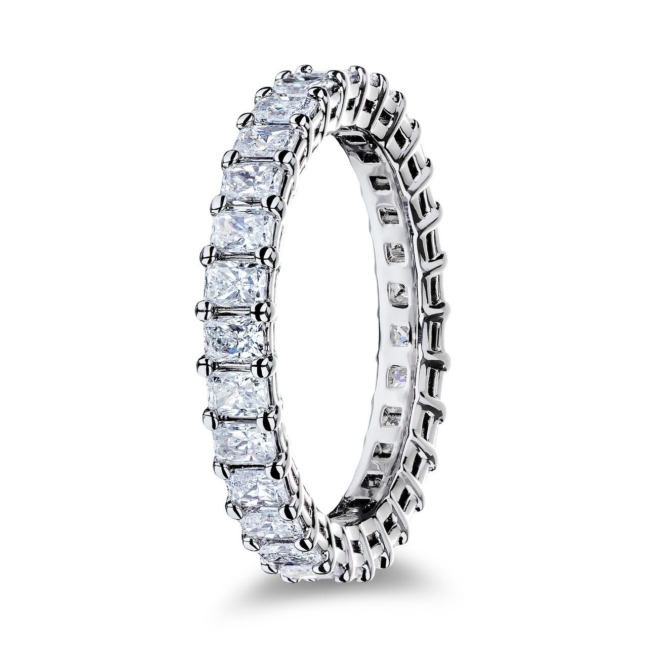 Platinum 2.40ct Radiant Cut Eternity Band image number 1