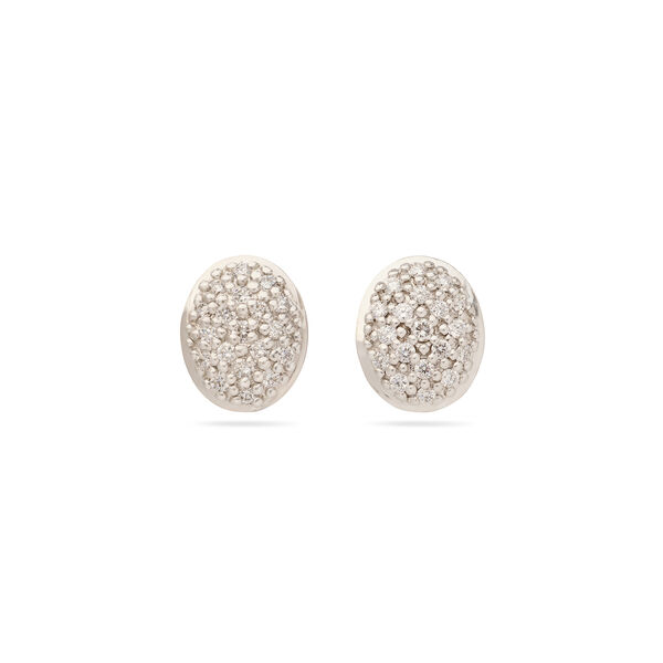 Siviglia Small White and Yellow Gold Diamond Stud Earrings
