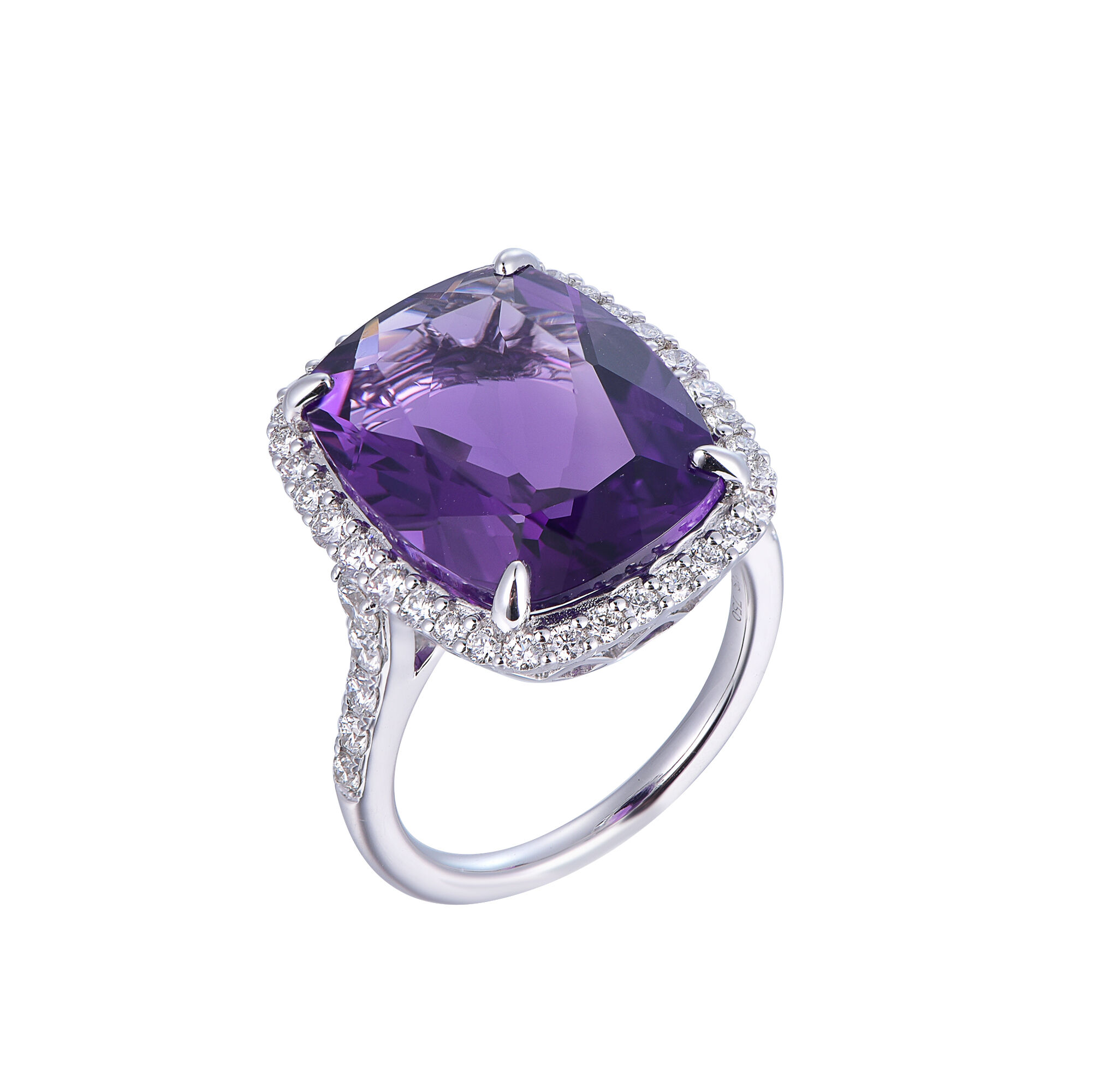 Amethyst Ring in White Gold