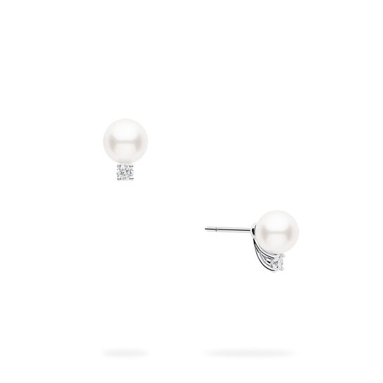 Birks Pearls 7-7.5 mm AA Akoya Pearl Earrings in White Gold image number 0