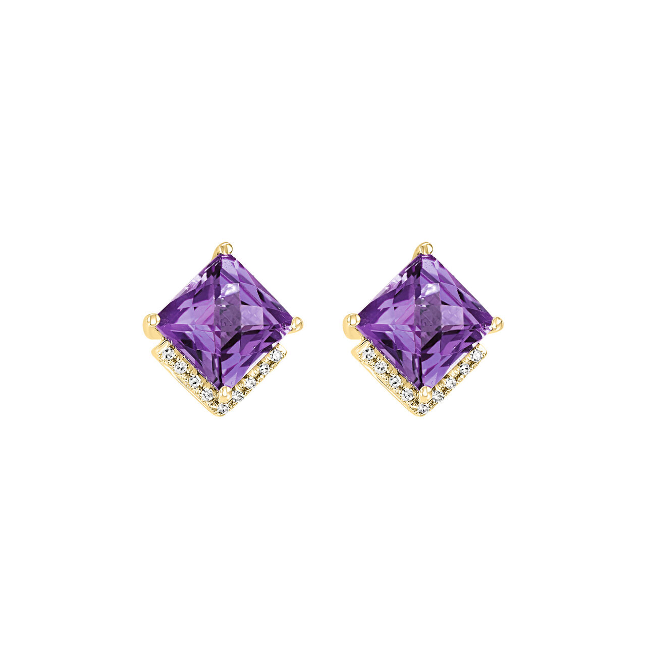 Maison Birks Salon Amethyst Stud Earrings with Diamond Accents EG02766AM Front image number 0