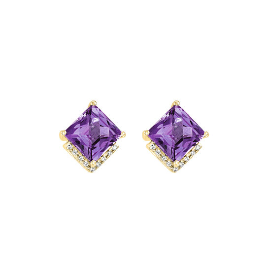 Maison Birks Salon Amethyst Stud Earrings with Diamond Accents EG02766AM Front image number 0