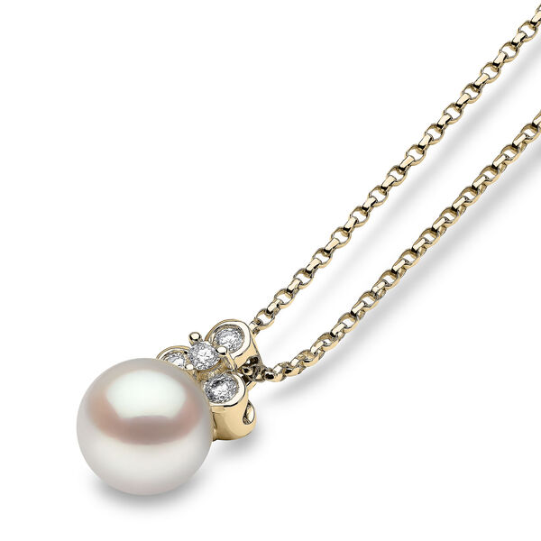 Collier Trend en or jaune avec perles et diamants