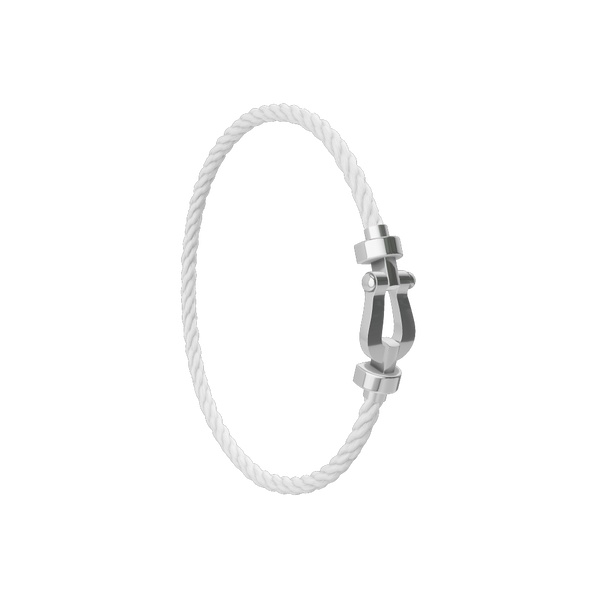 Force 10 Medium White Gold Cable Bracelet