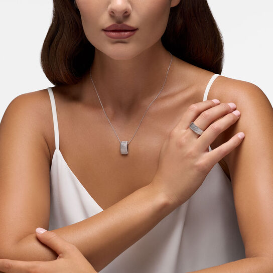 Silver Pleated Tapered Ring 8 image number 1