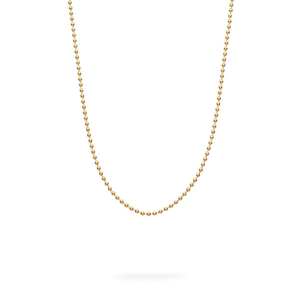 Yellow Gold Beaded Chain Necklace
