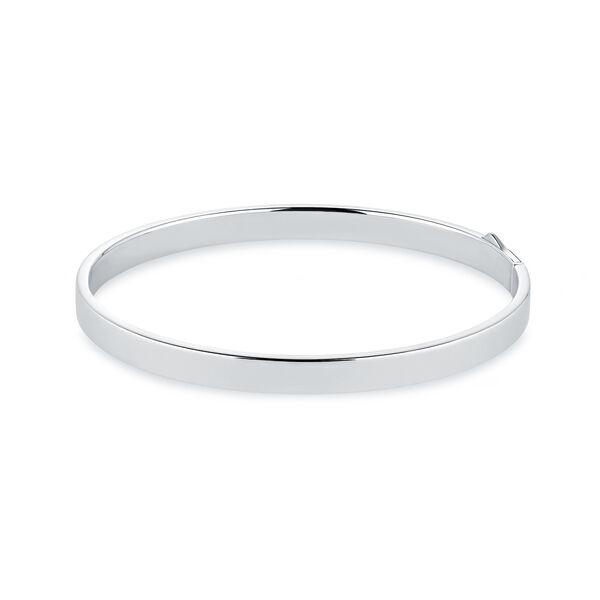 Sterling Silver Square Oval Bangle