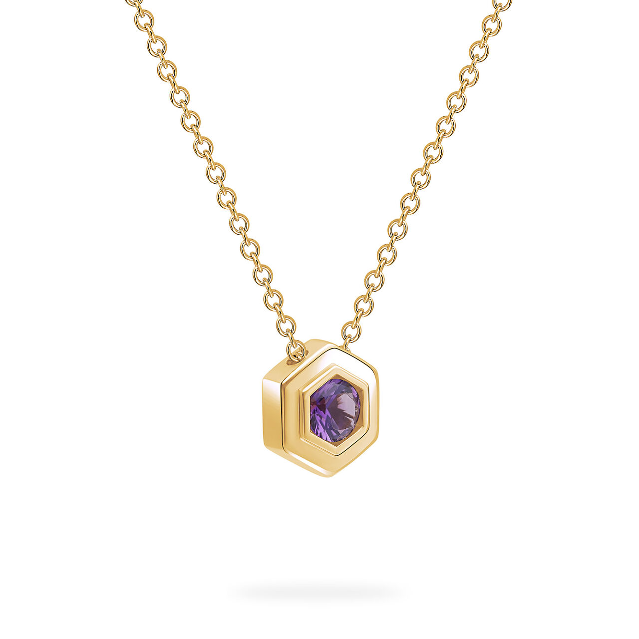 Birks Bee Chic Yellow Gold Birthstone Pendant, Amethyst image number 1