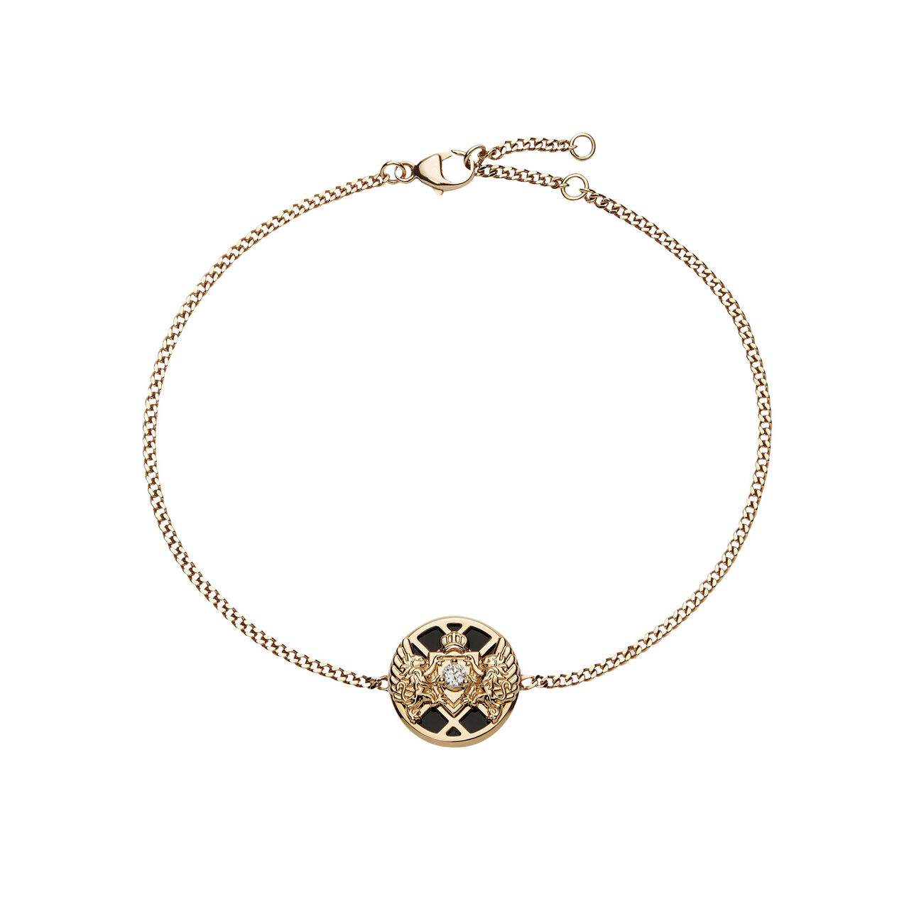 Emblem Yellow Gold Diamond and Onyx Bracelet image number 0
