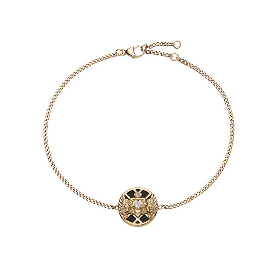 Emblem Yellow Gold Diamond and Onyx Bracelet image number 0
