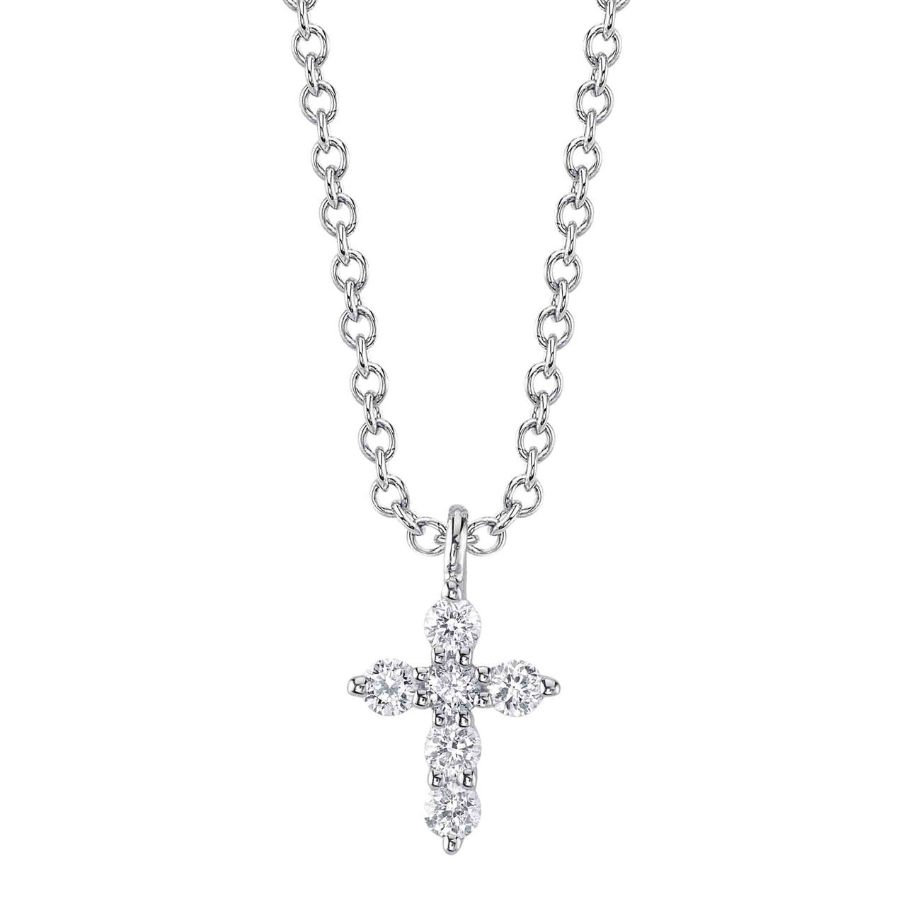 Shy Creation White Gold and Diamond Pav&eacute; Cross Pendant SC55026657 image number 0