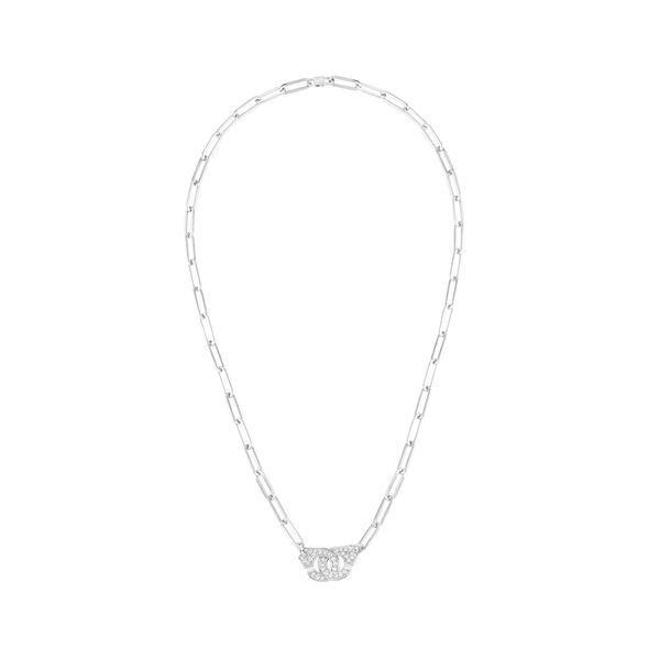 Menottes dinh van R12 White Gold Pavé Necklace