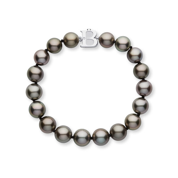 Bracelet de perles 9-10 mm de Tahiti en or blanc