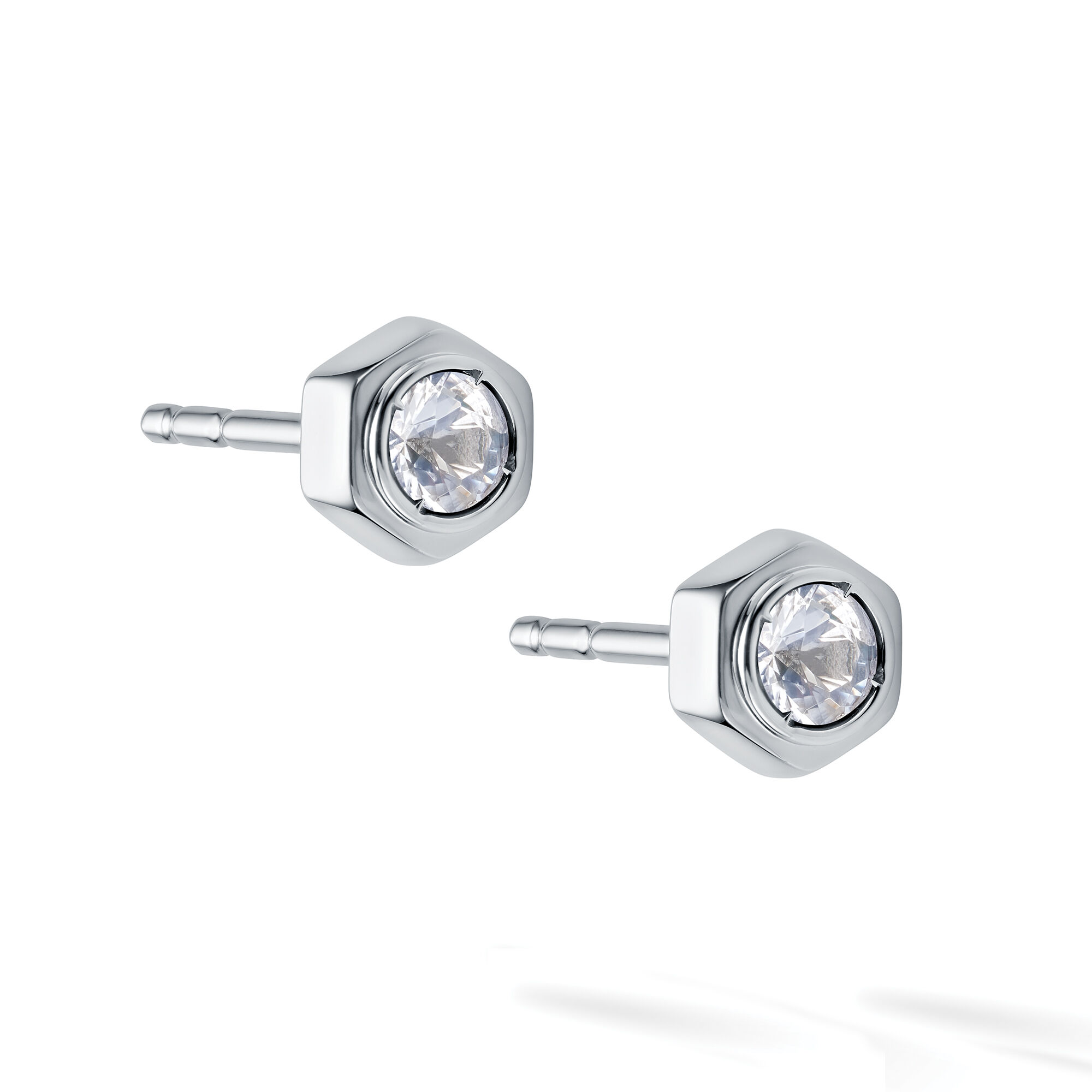 White silver earrings discount