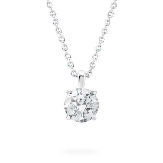 bijoux birks blue round solitaire diamond pendant image number 0