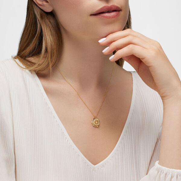 Pendentif Cancer du zodiaque en or jaune