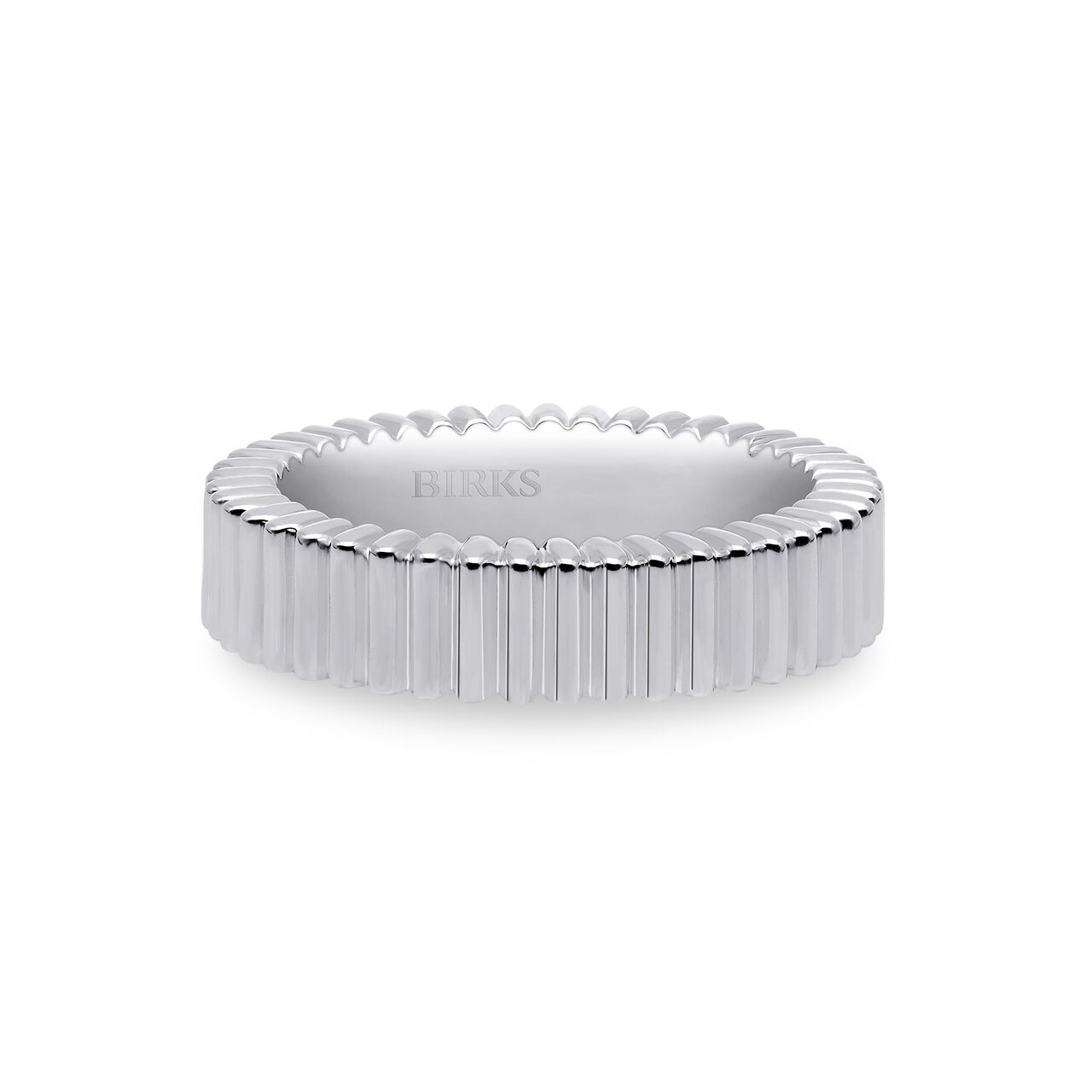 Silver Pleated Ring, 5MM 7 image number 0