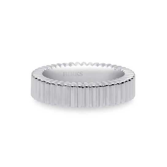 Silver Pleated Ring, 5MM 7 image number 0