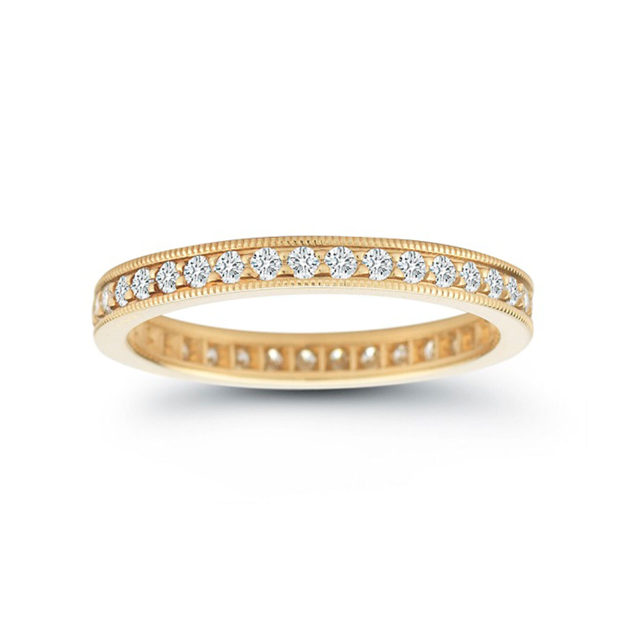 bijoux birks yellow gold and 0 56ct diamond channel set eternity wedding band image number 0