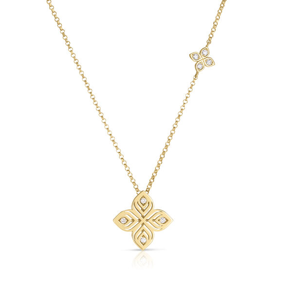 Pendentif Arrabesque en or jaune avec diamants, moyen modèle