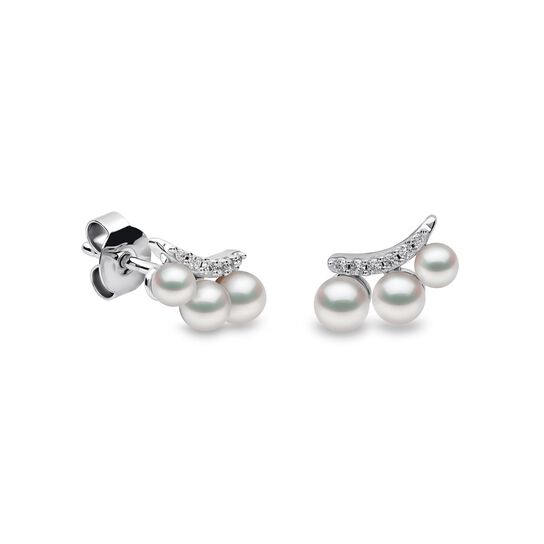 yoko london sleek white gold 3 pearl diamond climbers earrings qye2224 7x front side image number 2