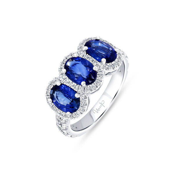 High Jewellery White Gold, Blue Sapphire and Diamond Pavé Ring