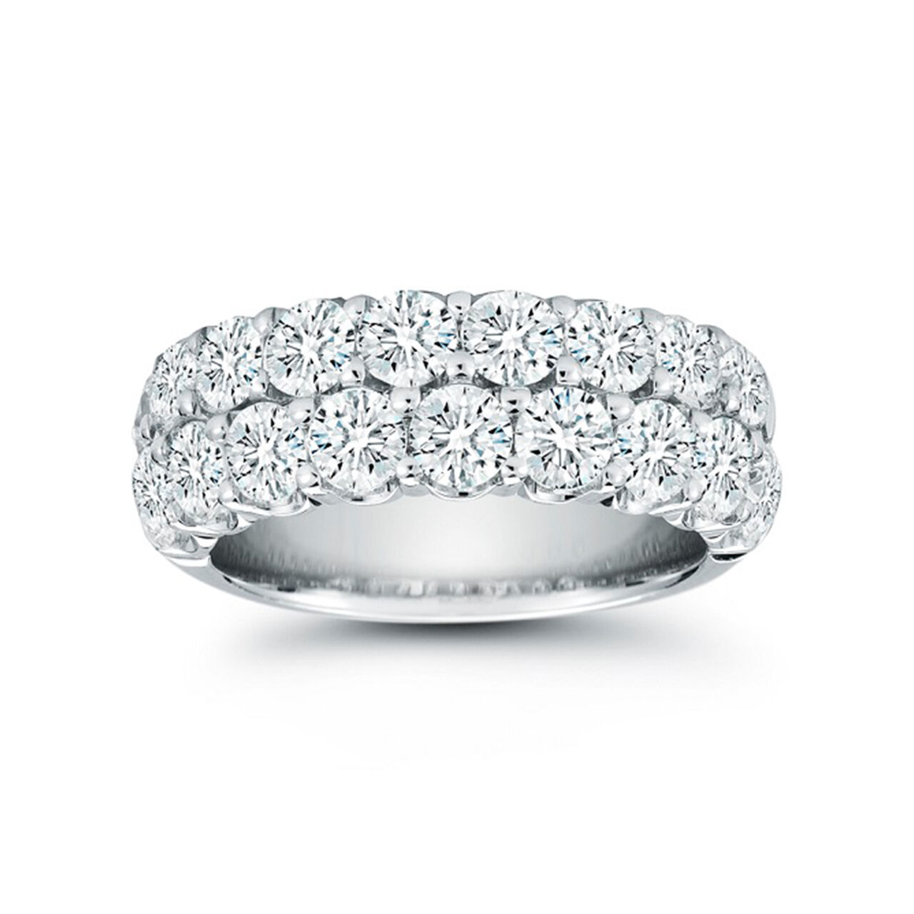 Bijoux Birks White Gold And Two Row 3.60Ct Diamond Wedding Band image number 0