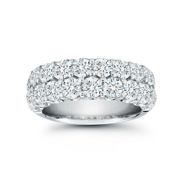 White Gold and Two Row 3.60ct Diamond Wedding Band