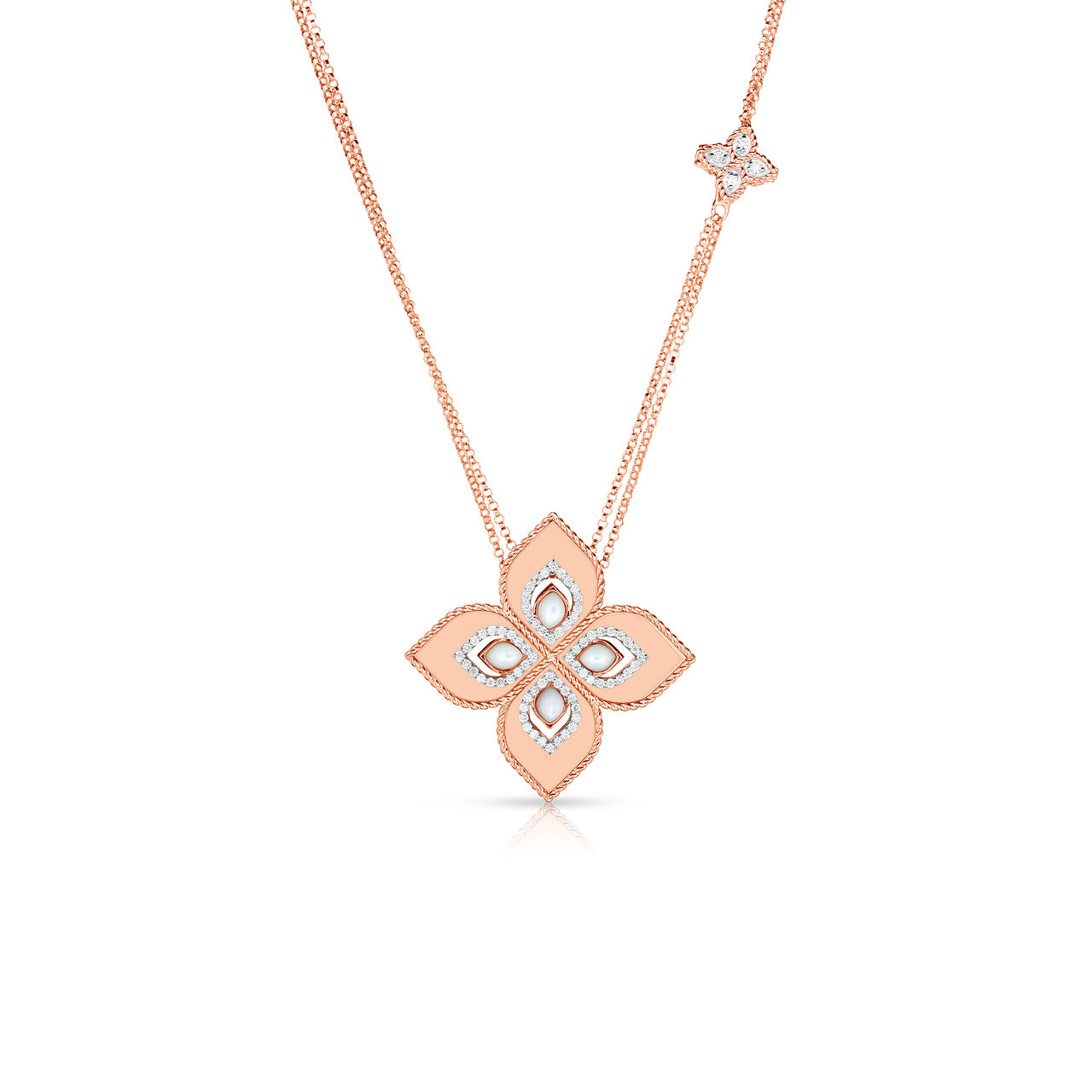 Venetian Princess Medium Rose Gold Mother-of-Pearl and Diamond Pendant Necklace image number 0