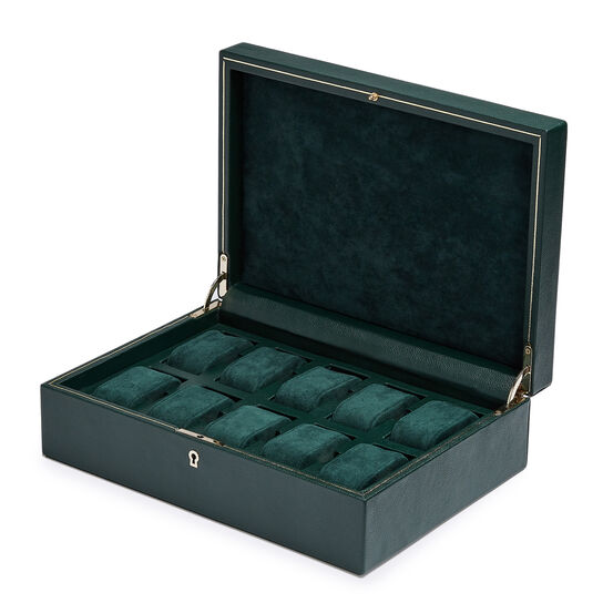 WOLF British Racing Green 10 Piece Watch Case Open image number 1