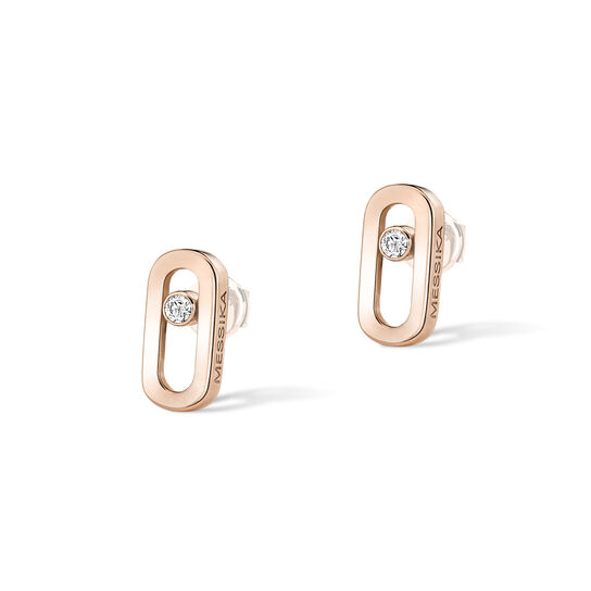 Messika Move Uno Small Rose Gold and Diamond Stud Earrings image number 0