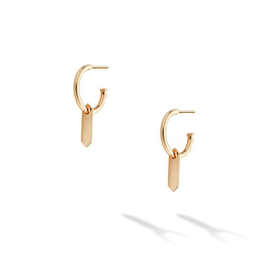 Boucles d'oreilles anneaux avec breloques en or jaune image number 2