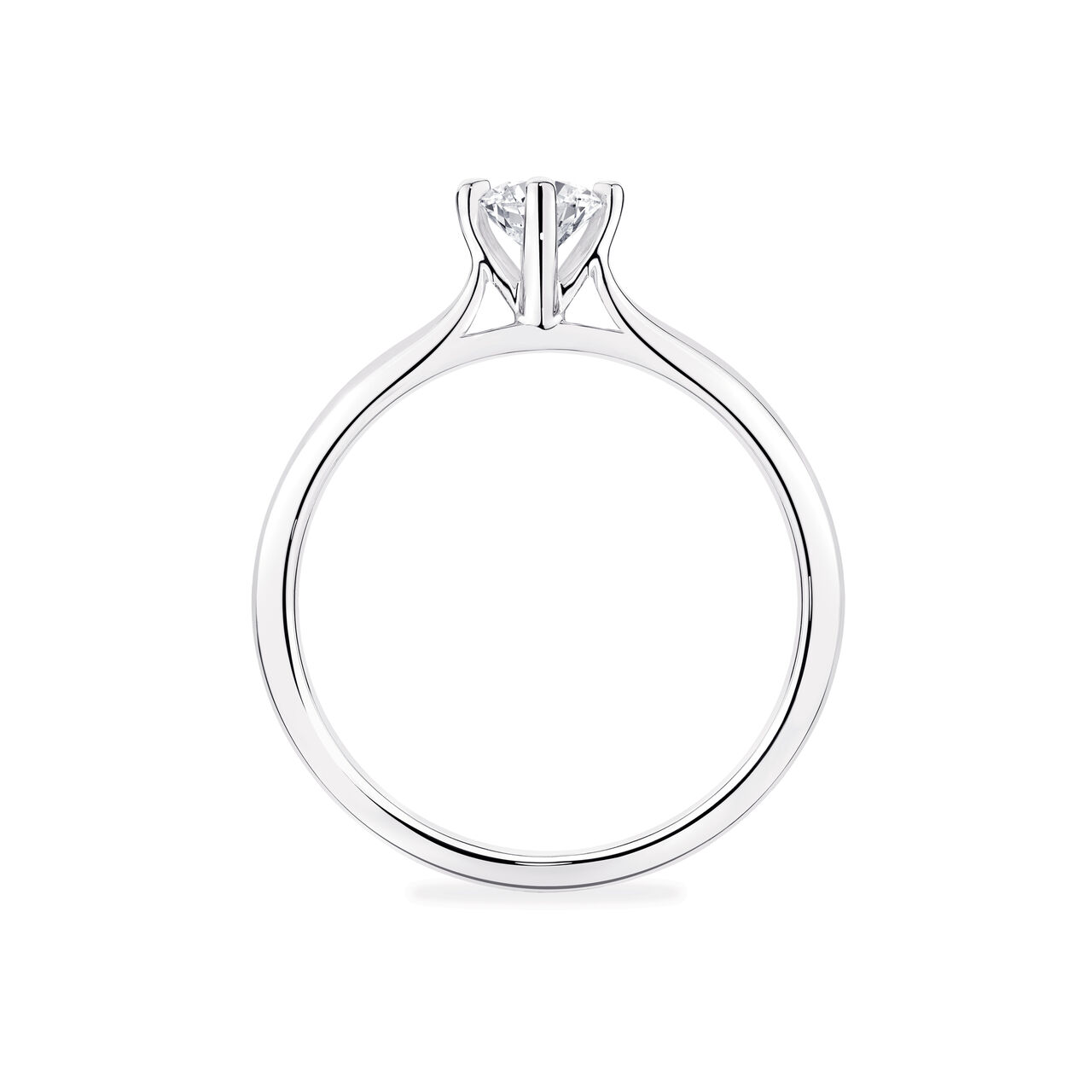 Round Solitaire Diamond Engagement Ring image number 3
