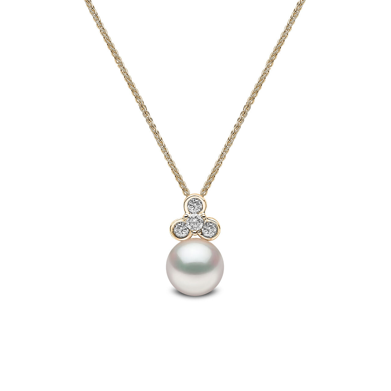 Collier Trend en or jaune avec perles et diamants image number 0
