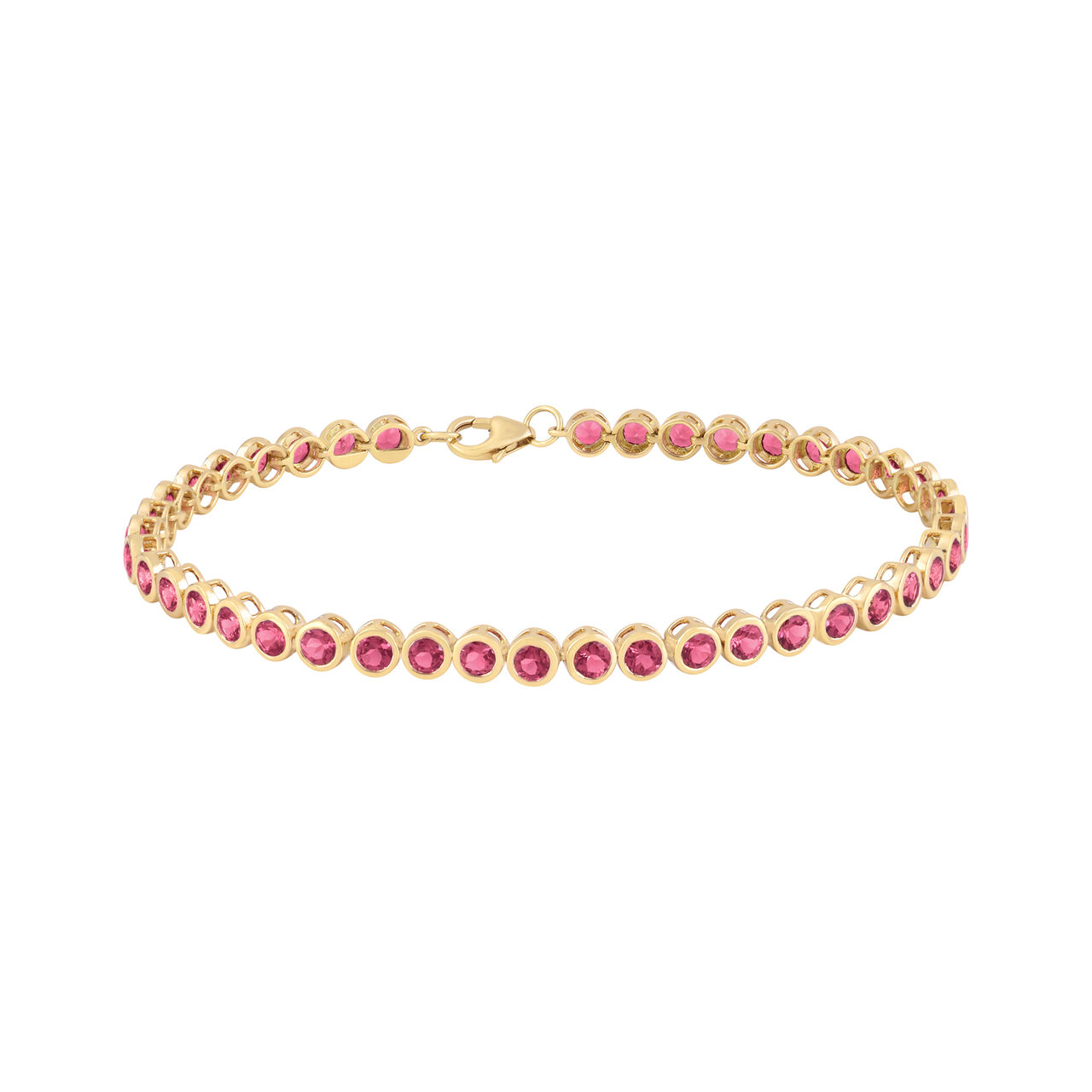 Bracelet en ligne tourmaline rose avec pierre ronde-en solde image number 0