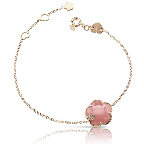 Bracelet Petit Joli en or rose avec alcédoine rose et diamants