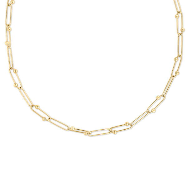 Designer Gold Yellow Gold Paperclip Chain Necklace