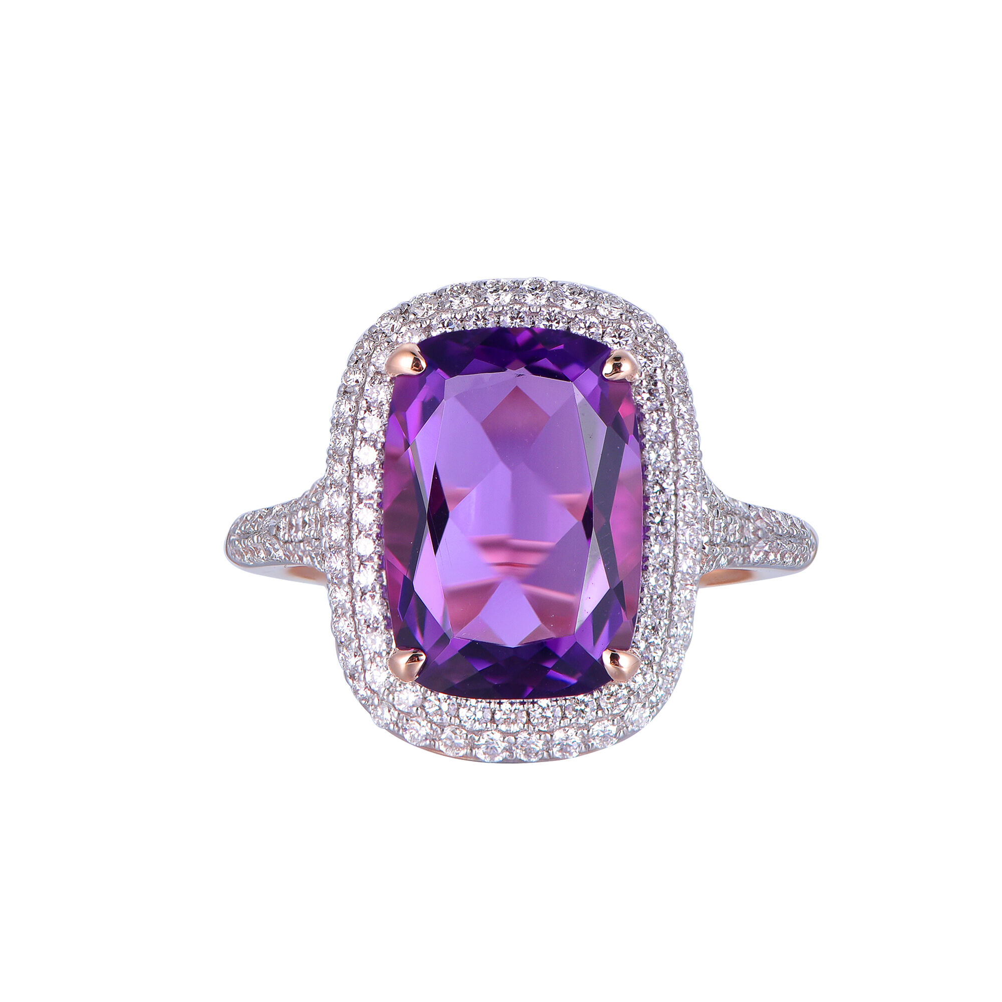 Amethyst Ring in Rose Gold