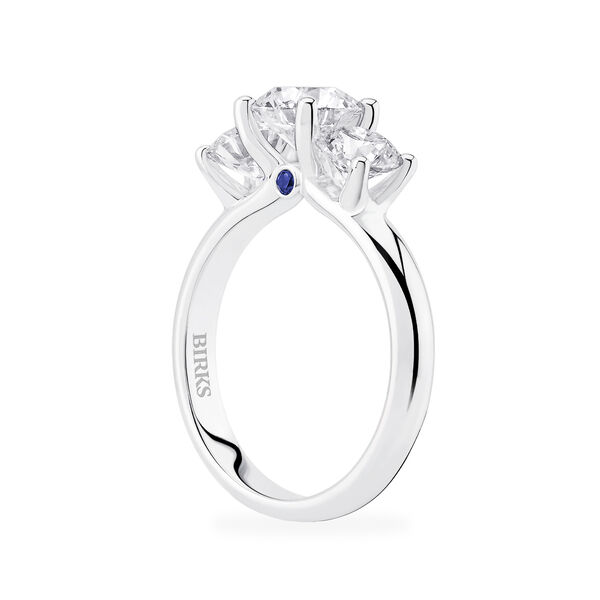 Round Three-Stone Diamond Engagement Ring