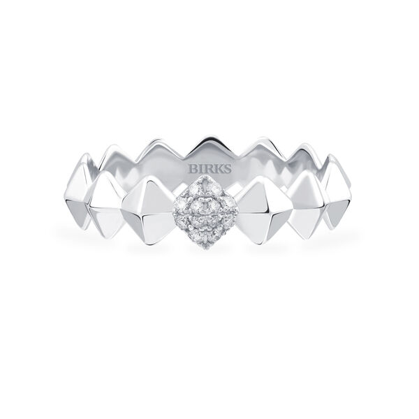 Bague empilable en diamants Rock & Pearl, Or blanc