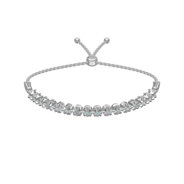 Bracelet ajustable en or blanc et diamants