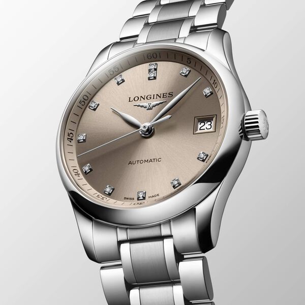 Master 34 mm automatique en acier inoxydable et diamants