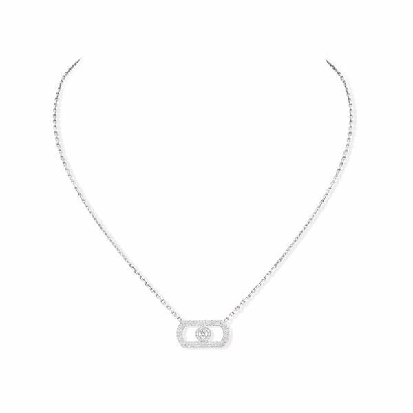 So Move White Gold and Diamond Pavé Necklace