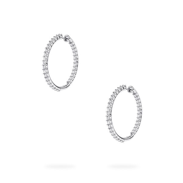 White Gold & Diamond Hoop Earrings